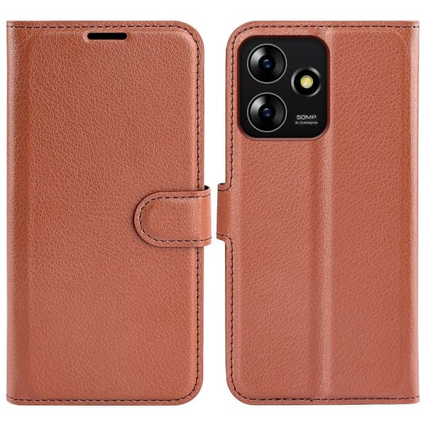 Classic ZTE Blade A73 flip etui - Brun Brown