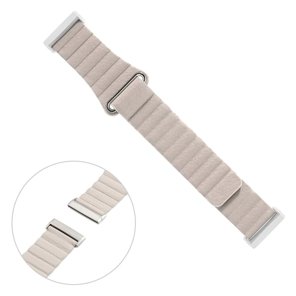 Fitbit Versa 3 äkta läder klockarmband - Beige Beige