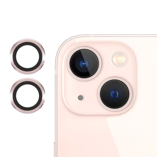 2 st iPhone 13 Mini AGC kameralinsskydd av härdat glas - Guld Guld