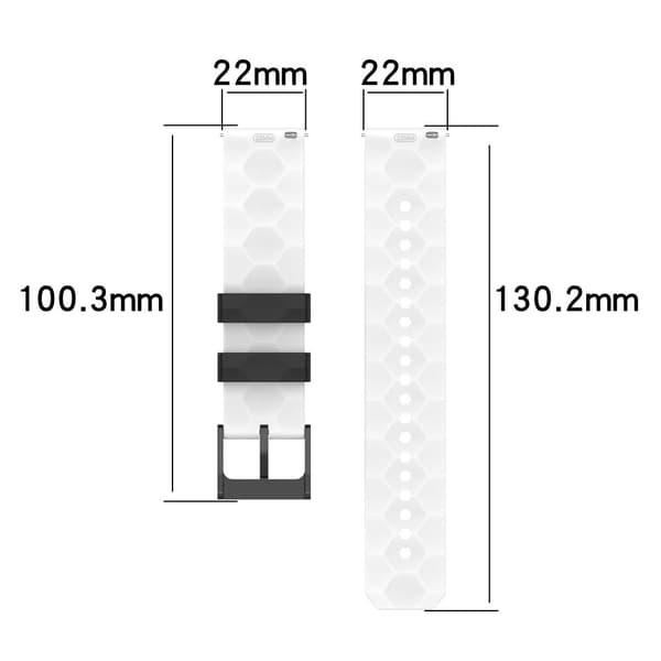22 mm universalrem med dobbeltfarvet fodboldmønster - Sort / Rød Red