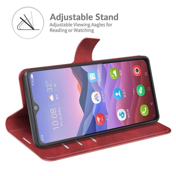 Lompakko Nahkakotelo For ZTE Blade V2020 Smart - Punainen Red