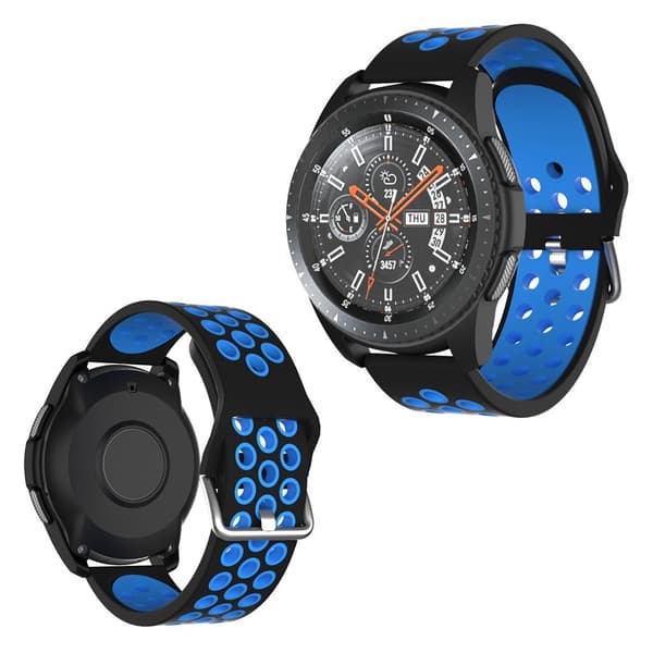 Samsung Galaxy Watch (46mm) / Gear S3 / S3 Frontier dual-tone silikone Urrem - Sort / Blå Blue