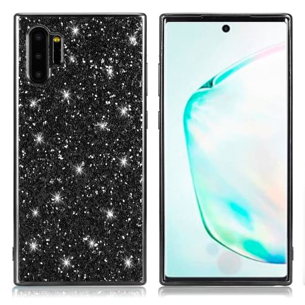 Glitter Samsung Galaxy Note 10 Pro deksel - Svart Black