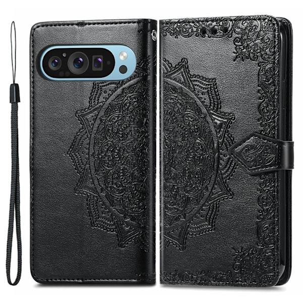 Mandala Google Pixel 9 Pro XL læderetui - Sort Black