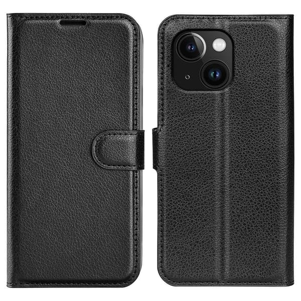 Klassisk iPhone 15 Plus flip etui - Sort Black