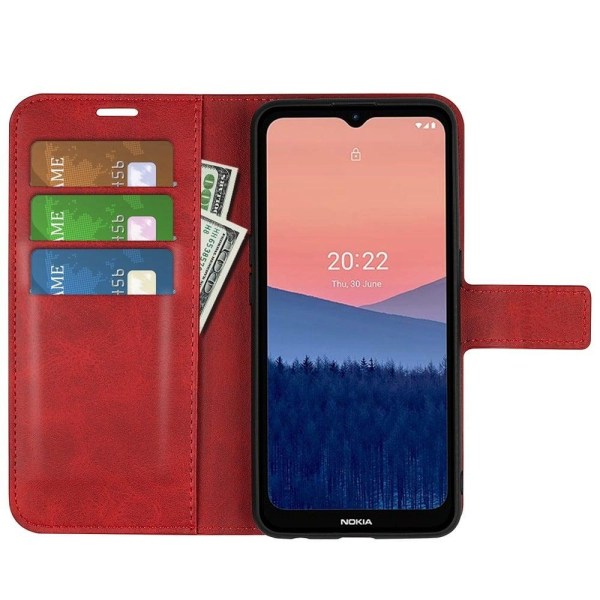 Lompakko Nahkakotelo For Nokia C21 - Punainen Red