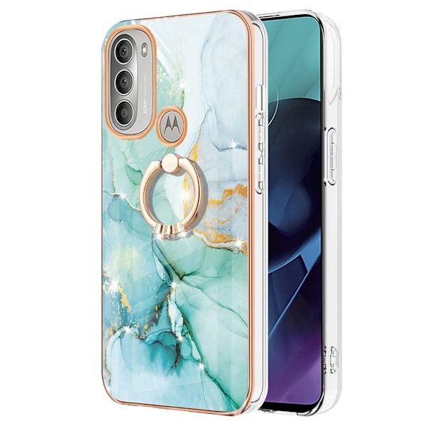 Marmormotiv Motorola Moto G51 5G skal - Grön Marmor Dimma Grön