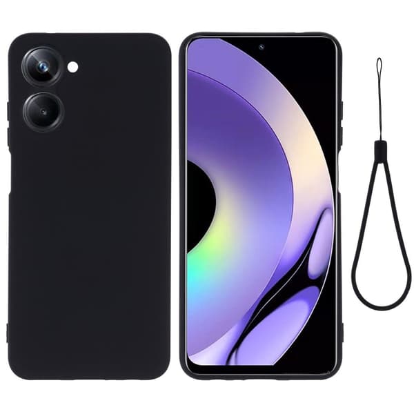 Matt flytende silikondeksel for Realme 10 4G - Svart Black