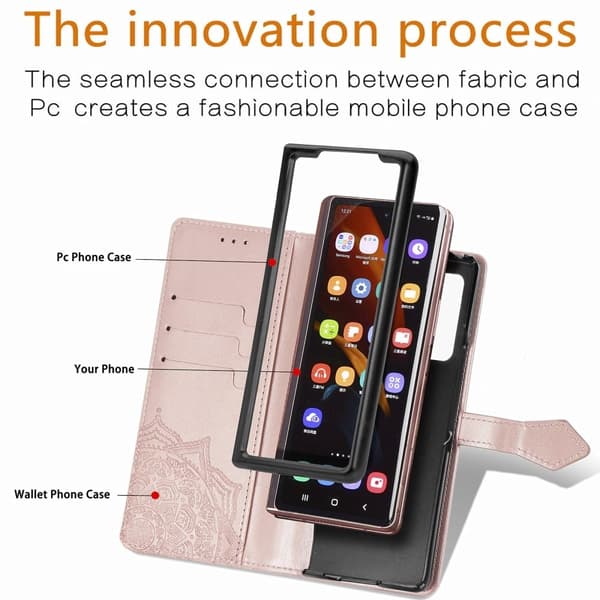 Mandala Samsung Galaxy Z Fold2 5G Flippetui - Rose Gull Pink