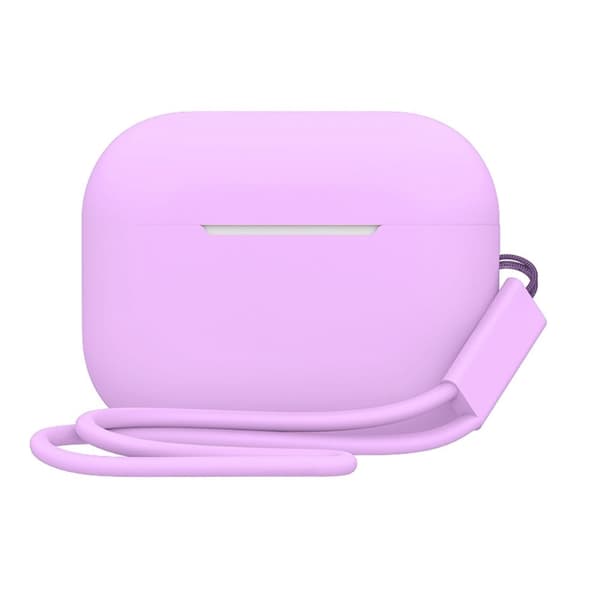 2,0 mm AirPods Pro 2 silikonetui med stropp - Lyselilla Purple