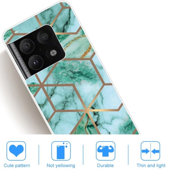 Marble OnePlus 10 Pro Etui - Smaragd Terning Mønster Green