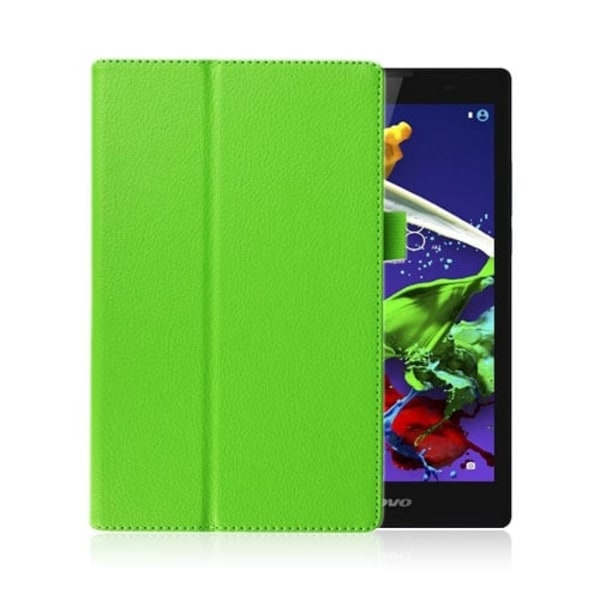 Gaarder læder-etui med stander til Lenovo IdeaTab A8-50 A5500 - Grøn Green