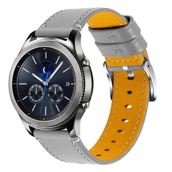 Enkel urrem i okselæder Huawei Watch GT 2e / GT 2 46mm - Grå Silver grey