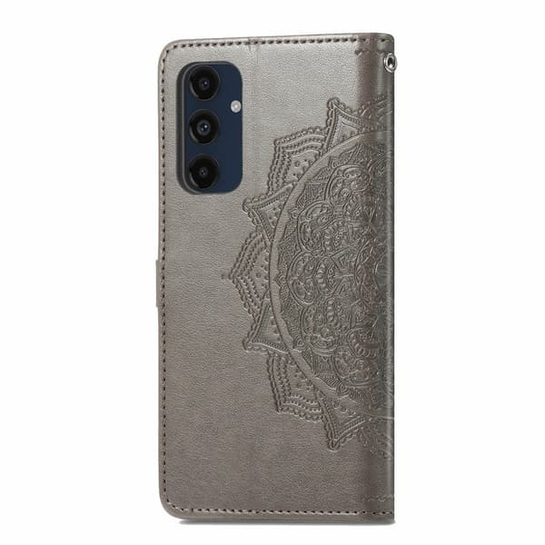 Mandala Samsung Galaxy A16 læderetui - Grå Silver grey
