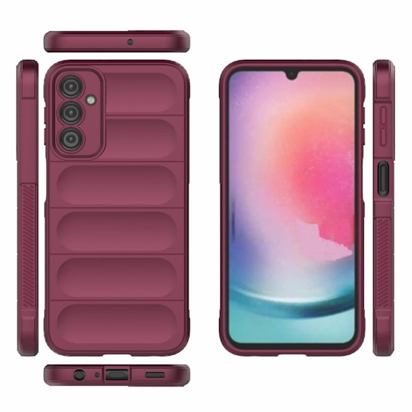 Mjukt greppformat Samsung Galaxy A24 4G skal - Röd Röd