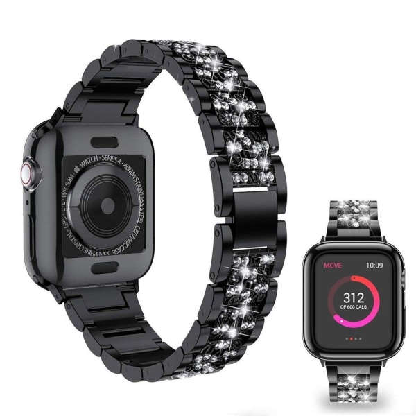 Apple Watch Series 5 44mm rhinestone alloy watch band - Black Black