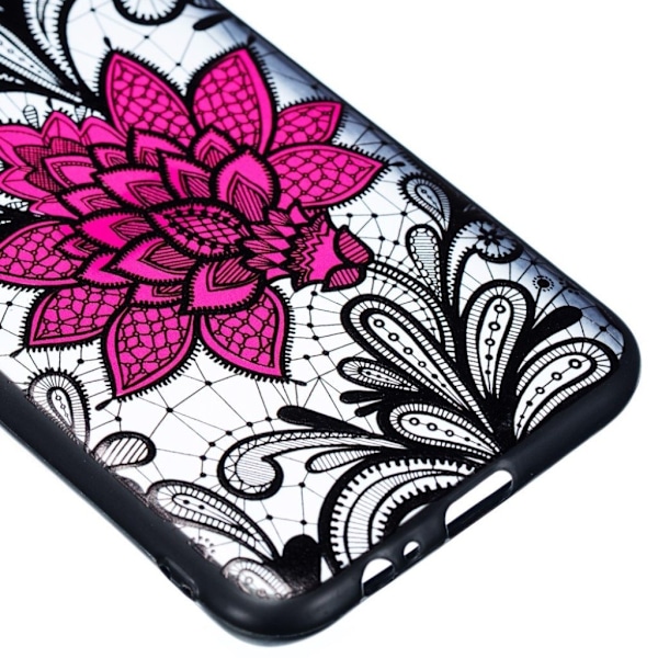 Samsung Galaxy A6 (2018) mobilskal silikon plast blommönster - Stor röd blomma Röd