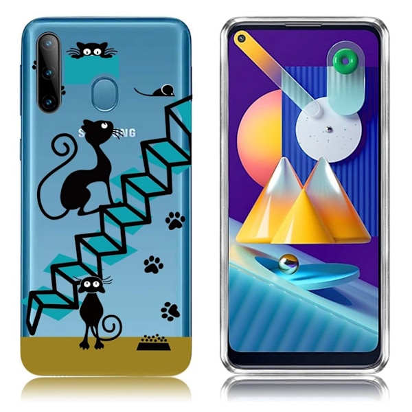 Deco Samsung Galaxy A11 / M11 kuoret - Kissa ja portaat Multicolor