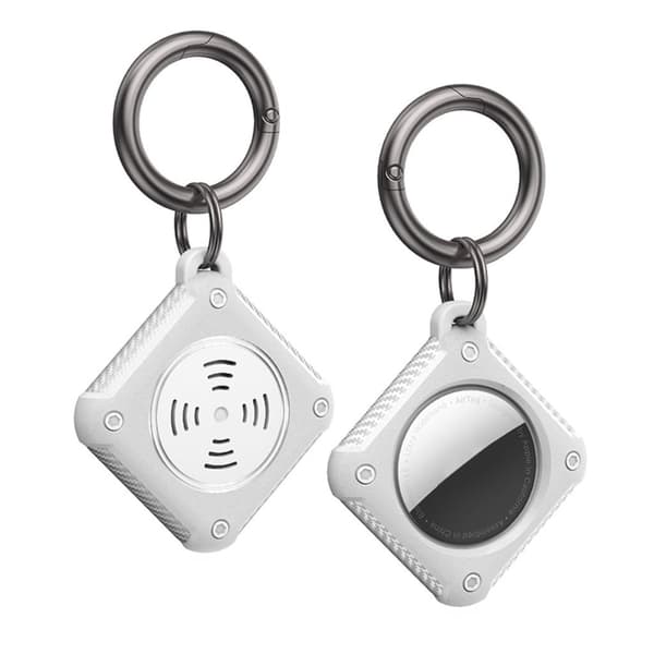 AirTags karbonfiber firkantet etui - Hvit White