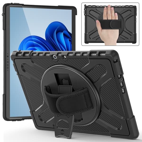 Microsoft Surface Pro 8 (8PX-00020) hybrid TPU-cover med drejelig kickstand - Sort Black