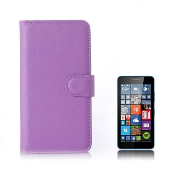 Moen Microsoft Lumia 640 Læder Etui med Kortholder - Lilla Purple
