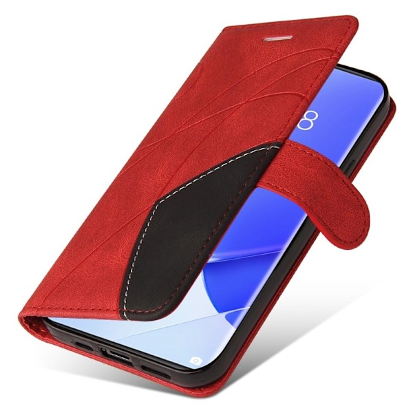 Texturerat läder Huawei Nova 9 / Honor 50 fodral med handledsband - Röd Röd