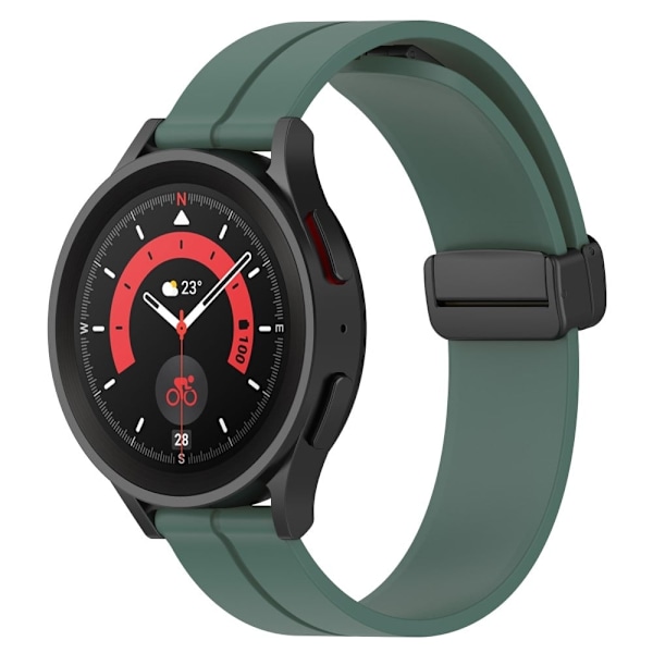 20 mm universellt klockarmband i silikon med magnetiskt vikbart spänne - Olivgrön Grön