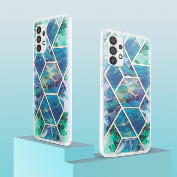 Marble design Samsung Galaxy A23 cover - Blå/Grøn Multicolor