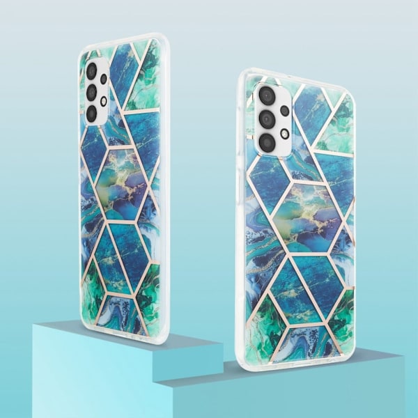 Marmormotiv Samsung Galaxy A23 skal - Blå/Grön multifärg