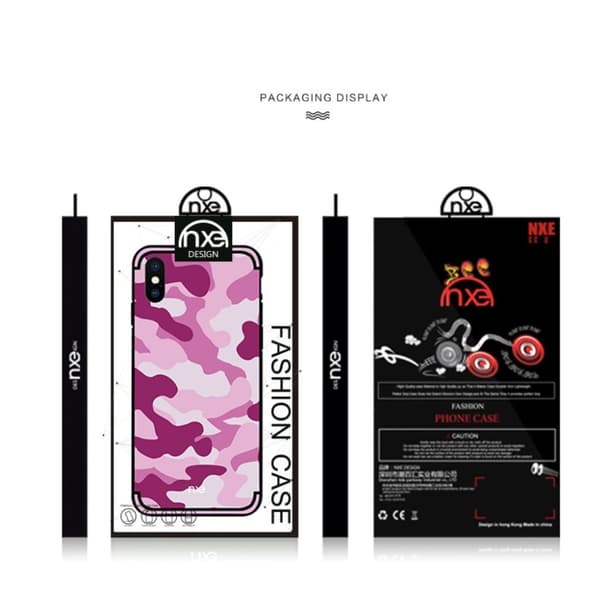 NXE iPhone Xs Max hybrid etui med Camouflagemønster - Pink Pink