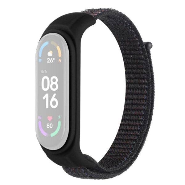 Xiaomi Mi Band 7 / 6 / 5 nylon watch strap with silicone cover - Svart