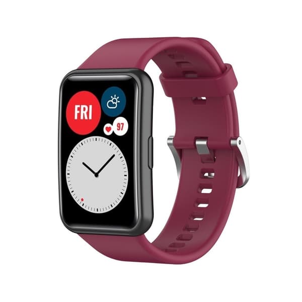 Huawei Watch Fit silikone rem - vinrød Red