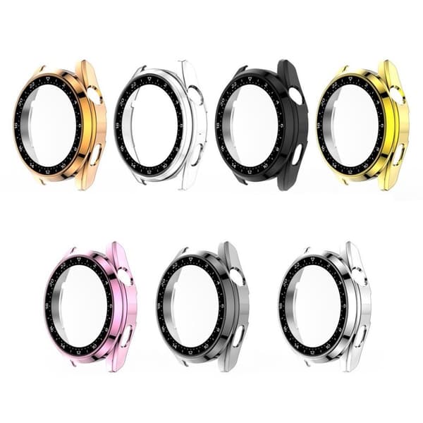 Huawei Watch 3 scale design frame + tempered glass screen protector - Black Transparent