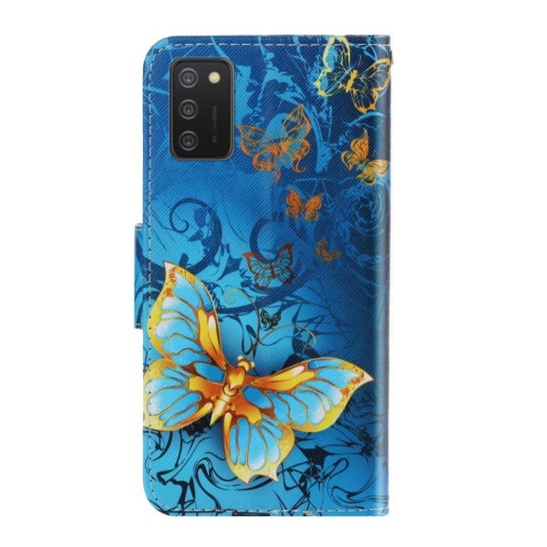 Wonderland Samsung Galaxy A02s flip kuoret - Sininen Perhonen Blue