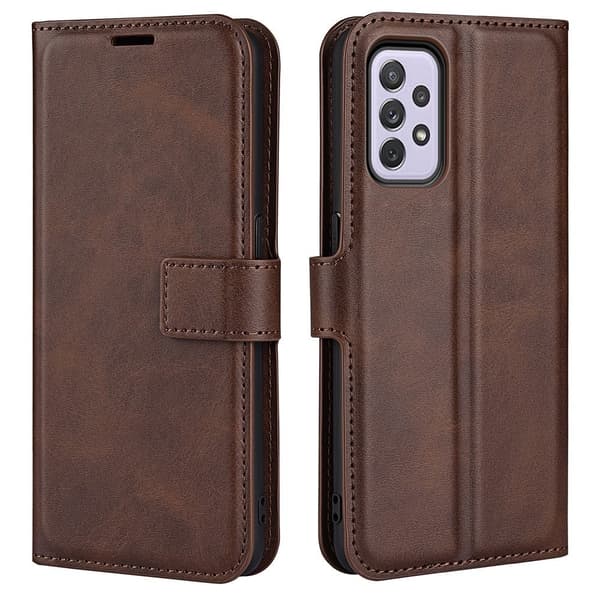 Lompakko Nahkakotelo For Samsung Galaxy A73 - Ruskea Brown