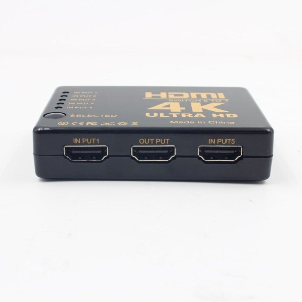 HDMI växel hub IR fjärrkontroll 5-kabel 4K upplösning 3D HDMI HD Svart