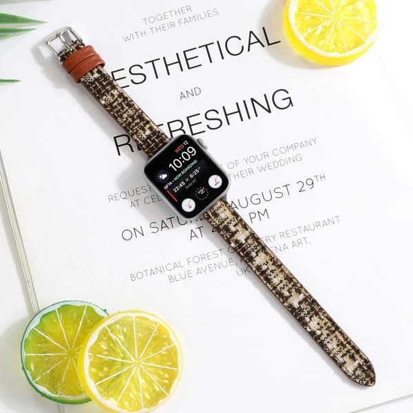 Apple Watch Series 8 (41mm) læder med plysrem - Brun Brown