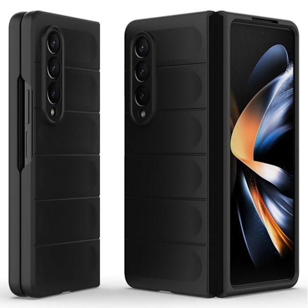 Blødt grebsformet Samsung Galaxy Z Fold4 cover - Sort Black