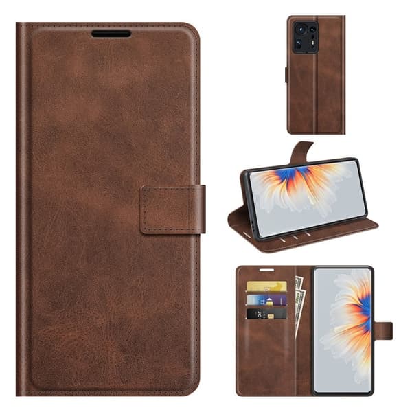 Læderetui med Pung til Xiaomi Mix 4 - Kaffe Brown