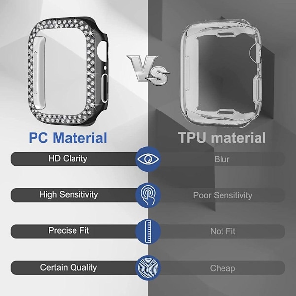 Apple Watch SE 2022 (40mm) - Musta-suojus strassikoristeisella koristeella - Musta Black