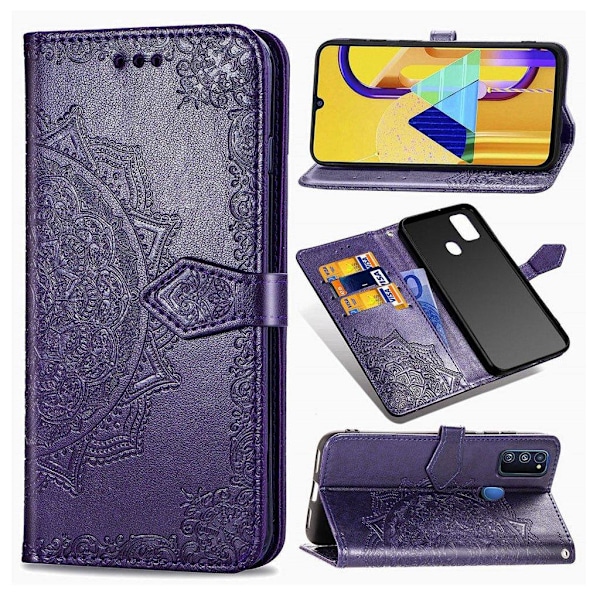 Mandala läder Samsung Galaxy M30s fodral - Lila Lila