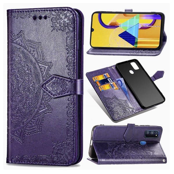 Mandala Samsung Galaxy M30s veske - Lilla Purple