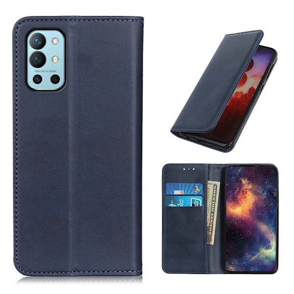 Äkta läder OnePlus 9R fodral - Blå Blå