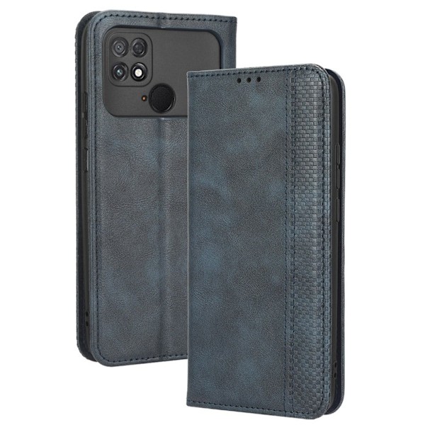 Vertical Flip Phone Suojakotelo With Zipper For Xiaomi Poco C40 - Punainen Blue