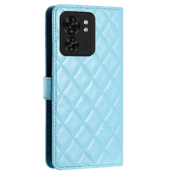 Funksjonelt rombe lommebokdeksel for Motorola Edge 40 - Blå Blue