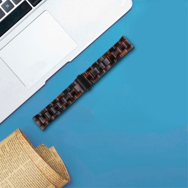 22mm resin style watch strap for Fossil watch - Chocolate Brun