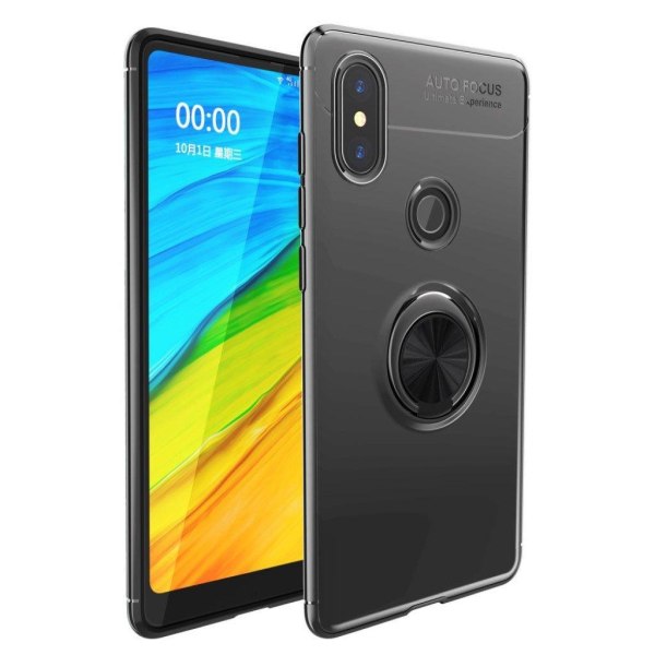 Xiaomi Mi MIX 2S mobilskal metall silikon fingerring utfällbart ben magnetiska bilhållare - Svart Svart