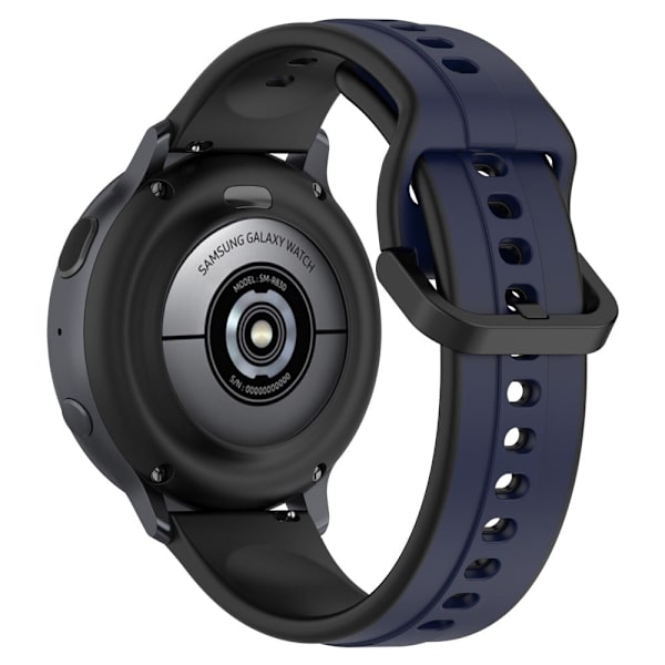 22 mm universal silikonerem i to farver - Midnatsblå / Sort Black