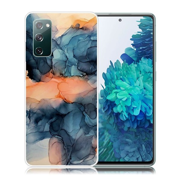 Marble design Samsung Galaxy S20 FE 5G / Samsung Galaxy S20 FE kotelot - Oranssi Sinisen Välissä Multicolor