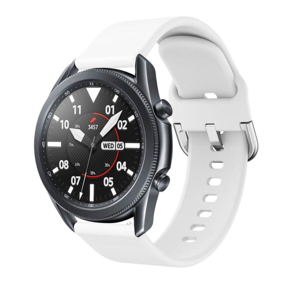 Samsung Galaxy Watch 3 (45mm) yksinkertainen silikoninen ranneke - Valkoinen White